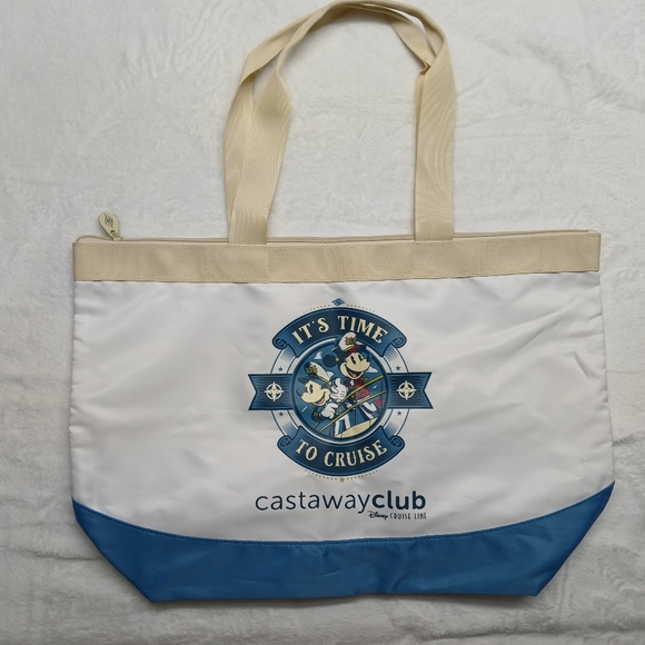 Disney Handbags - Disney Cruise Line DCL Castaway Club - Large Tote Bag -white/blue bottom